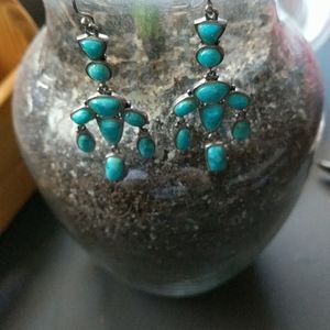 Sterling Silver & Turquoise Chandelier Earrings